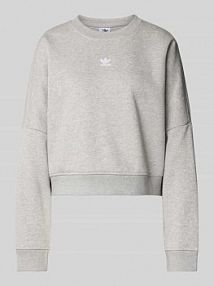Bluza typu oversized z wyhaftowanym logo adidas Originals szara damska EAN Basic OS CN