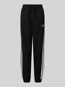 Spodnie dresowe z elastycznym ściągaczem ADIDAS SPORTSWEAR czarne damskie EAN Essential 3STR