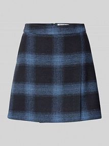 Spódnica mini z dodatkiem wełny i wszytym zamkiem błyskawicznym JAKE*S STUDIO WOMAN niebieska EAN 74967500324