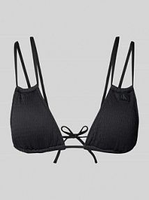 Top bikini z fakturowanym wzorem model TRIANGLE Calvin Klein Underwear czarny EAN KW0KW02727