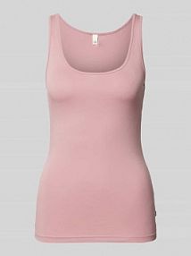 Top z głębokim, okrągłym dekoltem QS różowy damski EAN TSH O.A. Tanktop