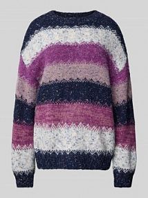 Sweter z dzianiny z obniżonymi ramionami QS niebieski damski EAN 2158591