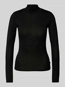 Bluzka z długim rękawem ze stójką QS czarna damska EAN TSH 1/1 Stehkr.