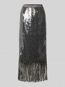 Długa spódnica z cekinowym obszyciem model Miaz MOS MOSH szara EAN RO PAILL FRANSEN