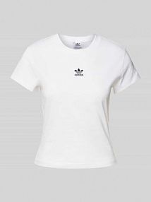 T-shirt z wyhaftowanym logo adidas Originals biały damski EAN JC8973