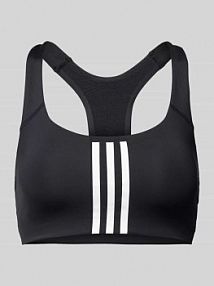 Biustonosz sportowy z charakterystycznymi dla marki paskami adidas Sportswear czarny EAN IQ3369
