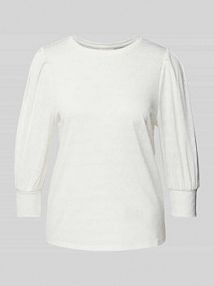 Bluzka z długim rękawem i okrągłym dekoltem model Ballon FREE/QUENT biała damska EAN 126377