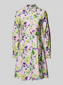 Sukienka koszulowa o długości do kolan z listwą guzikową model KAYA YAS różowa EAN NOS HBK Midi 1/1