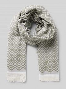 Szal z frędzlami Windsor oliwkowy damski EAN SCHAL SQUARE GRA