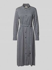 Sukienka midi z wiązanym paskiem Gant granatowa EAN 4503365