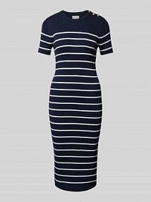 Sukienka midi z efektem prążkowania Gant granatowa EAN STRK KLD RINGEL