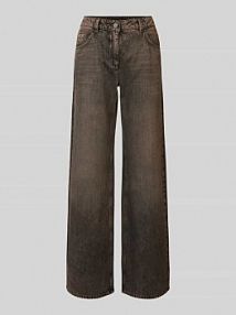 Jeansy z szerokimi nogawkami i 5 kieszeniami LUISA CERANO szare damskie EAN 618733 4150