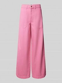 Jeansy o kroju baggy fit z kieszeniami z tyłu model Homerus Essentiel Antwerp różowe damskie EAN Homerus