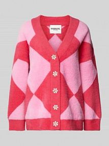 Kurtka z dzianiny z listwą guzikową model Dautuma Essentiel Antwerp różowa damska EAN How