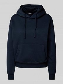 Bluza o kroju regular fit z kapturem i tunelem model BEST Only granatowa damska EAN Fid Nk Hd Basic