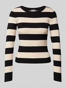 Sweter z dzianiny ze wzorem w paski model JAZ Noisy May czarny damski EAN 27028629