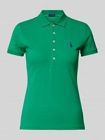 Koszulka polo z czystej bawełny z wyhaftowanym logo model JULIE Polo Ralph Lauren zielona damska EAN 211870245