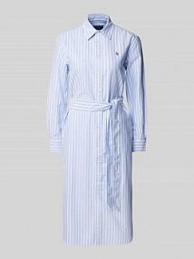 Sukienka koszulowa z listwą guzikową Polo Ralph Lauren niebieska EAN 211959901