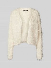 Kardigan z frędzlami model Taulina someday beżowy EAN Feather Yarn Hue