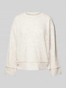 Sweter z dzianiny z prążkowanymi wykończeniami model MULLE FREE/QUENT biały damski EAN 204036