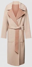 Płaszcz wełniany z połami Calvin Klein Womenswear beżowy damski EAN K20K205855