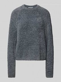 Sweter z dzianiny o kroju comfort fit z żywą wełną JAKE*S STUDIO WOMAN szary damski EAN Teddy Crop9