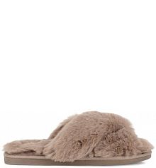 Kapcie DeeZee beżowe ciemny damskie WFA3204-2