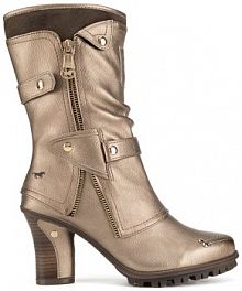 Botki na obcasie mustang złote 1141-606