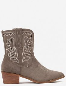 Zielone Botki kowbojki Vices na Słupku Ozdobione Haftem Nelithen