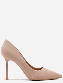 Różowe Klasyczne szpilki z Ekozamszu z Noskiem w Szpic Sanarielle Renee