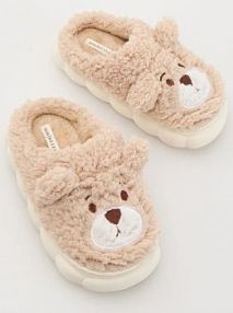 Kapcie na wyższej podeszwie Reserved beżowe damskie 305CA-08X