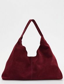 Zamszowa torebka shopper z saszetką Reserved czerwona 399DV-83X