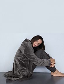 Szlafrok z paskiem Reserved szary damski 528BJ-85X