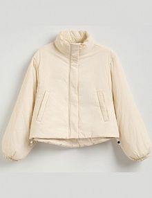 Kurtka bomber oversize z ociepleniem Reserved biała 7932B-01X