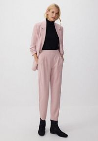 Spodnie jogger z zakładkami Reserved różowe damskie 8172B-03X