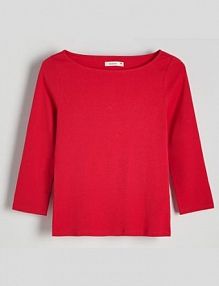Bawełniany longsleeve Reserved czerwony damski ZR403-33X
