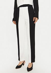 Spodnie eleganckie KARL LAGERFELD białe damskie Materiałowe