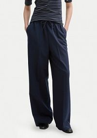 Spodnie eleganckie Tom Tailor Denim granatowe damskie Materiałowe 1045693  Regular Fit