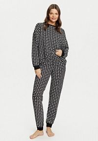 Piżama Guess czarna damska 