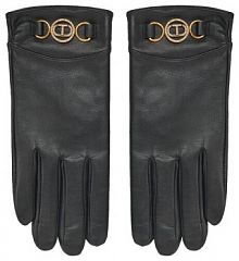 Rękawiczki skórzane TWINSET czarne Damskie