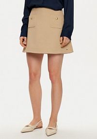 Spódnica mini Tommy Hilfiger beżowa 