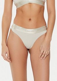 Stringi Calvin Klein Underwear beżowe 