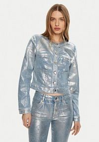 Kurtka jeansowe Guess niebieska damska Jeansowa
