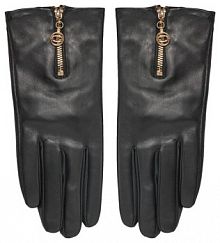 Rękawiczki skórzane TWINSET czarne Damskie