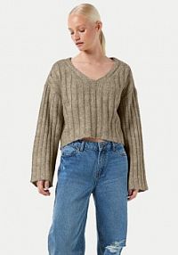 Sweter Noisy May beżowy damski 