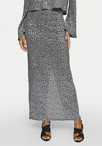 Spódnica maxi Vila srebrna 
