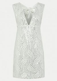 Sukienka koktajlowa YAS srebrna Olga 26036725  Regular Fit