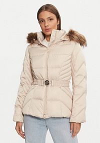 Kurtka puchowa Guess beżowa damska 