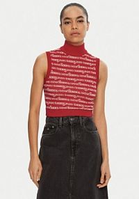 Golf Tommy Jeans czerwony damski 