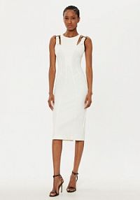 Sukienka koktajlowa Versace Jeans Couture biała 78HAO913  Slim Fit